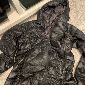 Women's Black Hooded REI Puffer Jacket